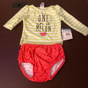 New Gerber 2 pc bathing suit, watermelon.